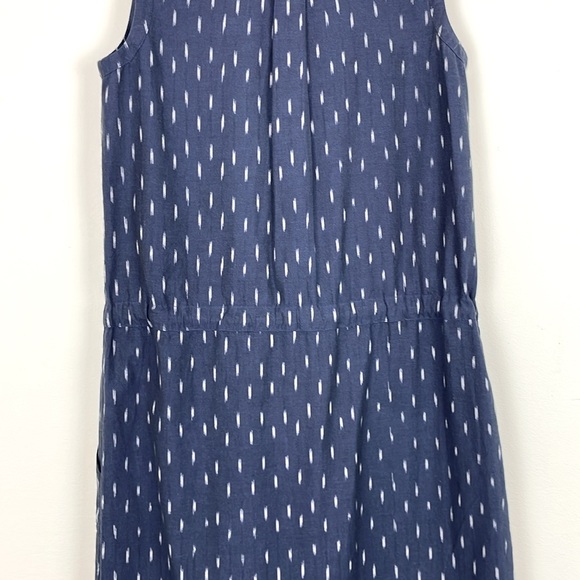 Faherty Blue and White Sleeveless Saylor Ikat Midi Shirt Dress. Size XS. - Picture 12 of 16